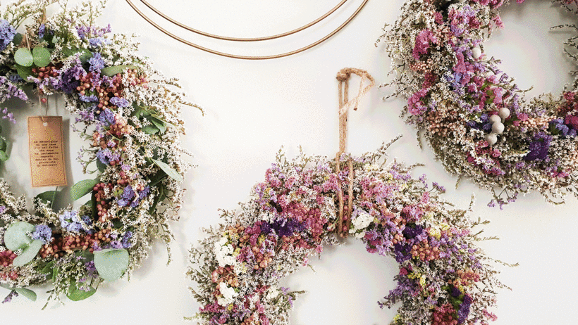 Curso - Creación de coronas con flores secas (Roberta Santilli) | Domestika