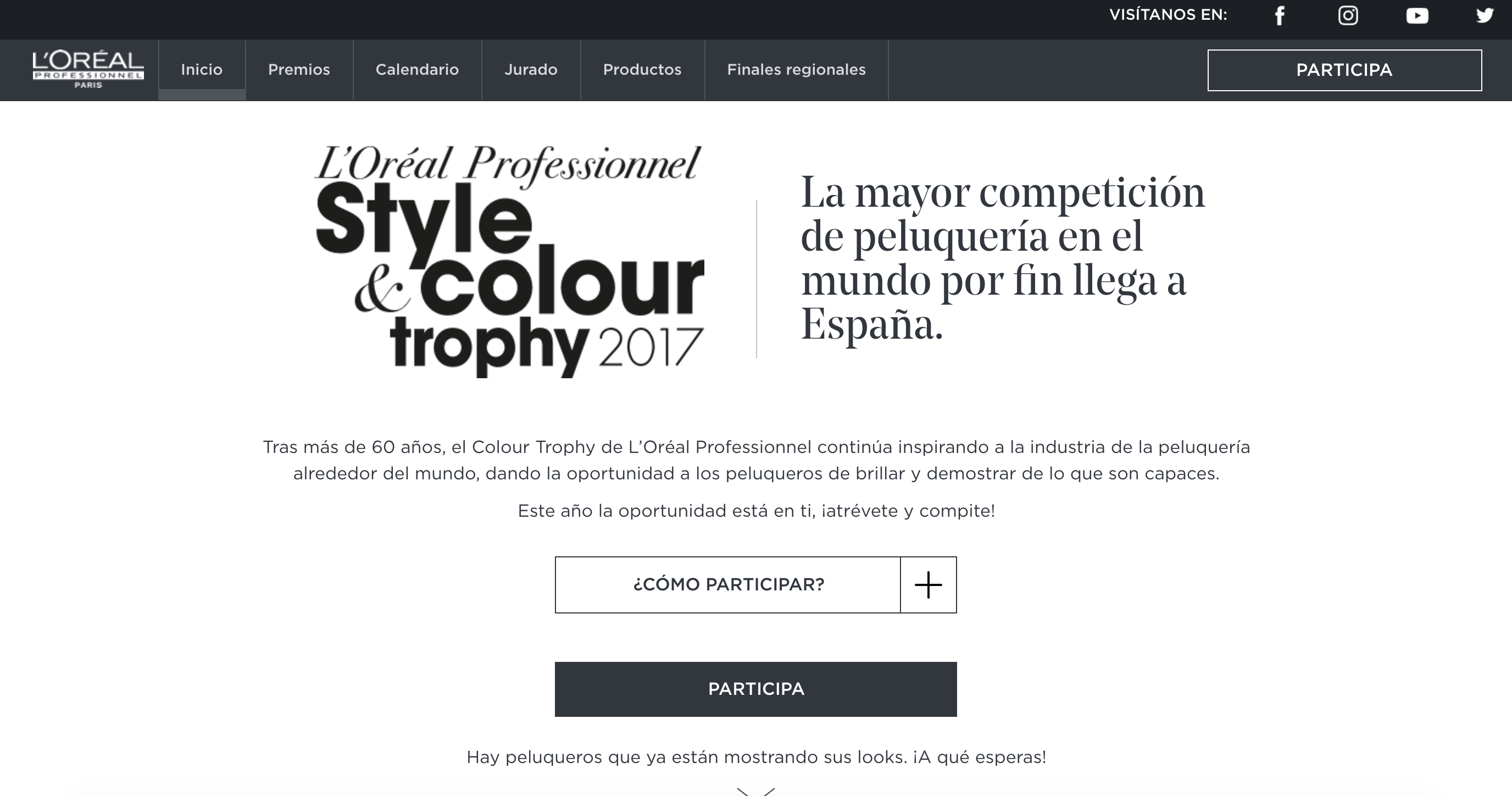 "L'Oreal Professionnel Colour Trophy website". A project by rocio.g | Domestika